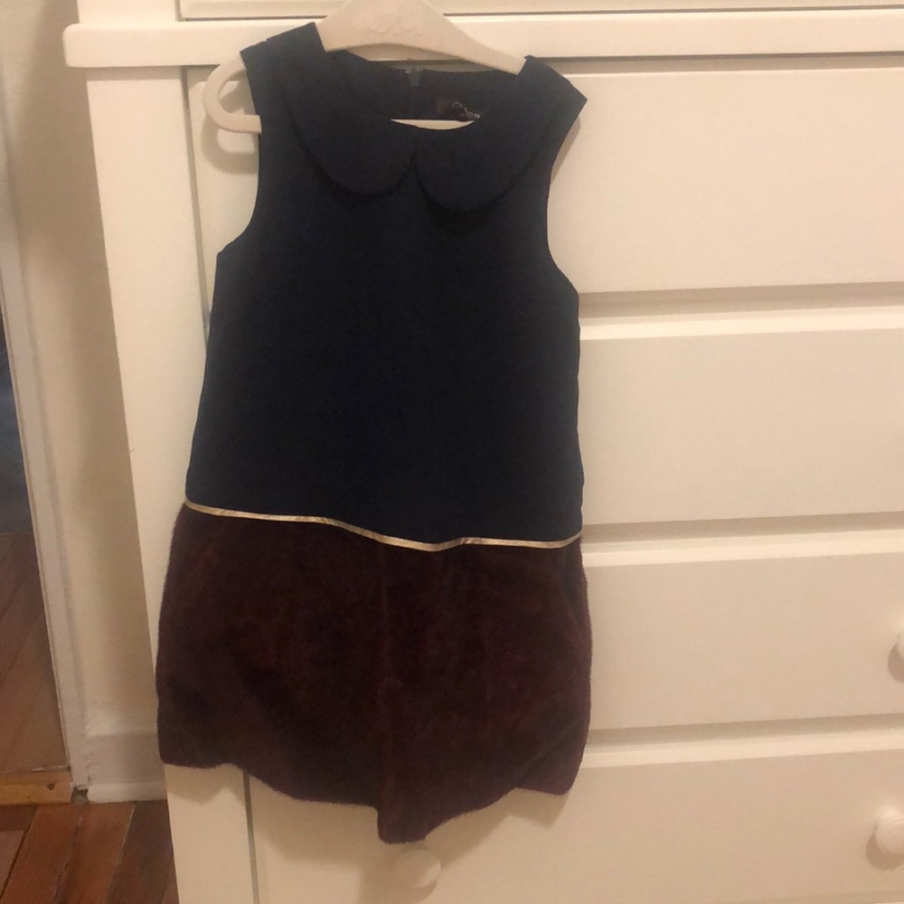 dress with Peter Pan collar and fax fur bottom